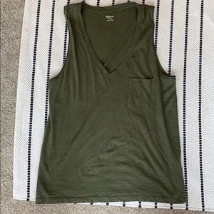 Madewell Whisper Cotton V-Neck Pocket Tank
